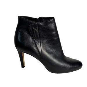 Vince Camuto Black Leather Pointed Toe Stiletto Heel Ankle Booties Women Sz 9.5W